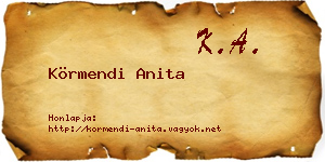 Körmendi Anita névjegykártya